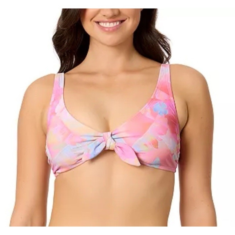Salt & CJuniors' Sunset Palms  Tie-Front Bikini Top XS